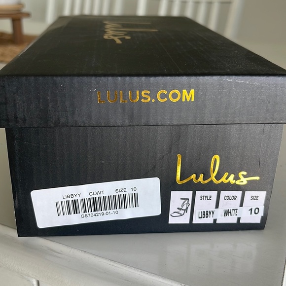 NWT LuLus White & Rhinestone size 10 heels - Picture 2 of 6